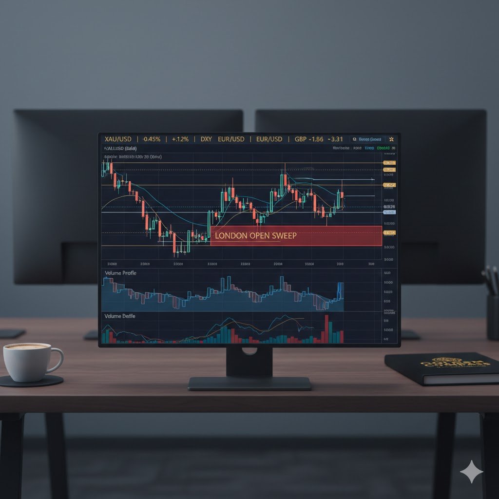 Institutional Gold Trading Terminal - XAUUSD London Open Liquidity Sweep Analysis
