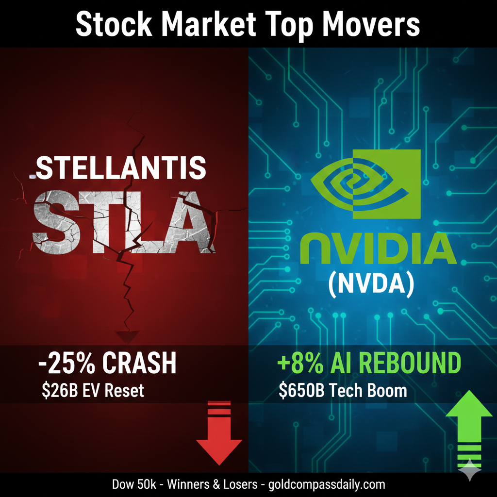 Stock Market Top Movers: $26B Stellantis Crash & AI Rebound
