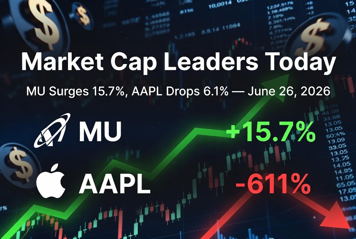 Market Cap Leaders Today: MU Surges 15.7%, AAPL Drops 6.1% — June 26, 2026