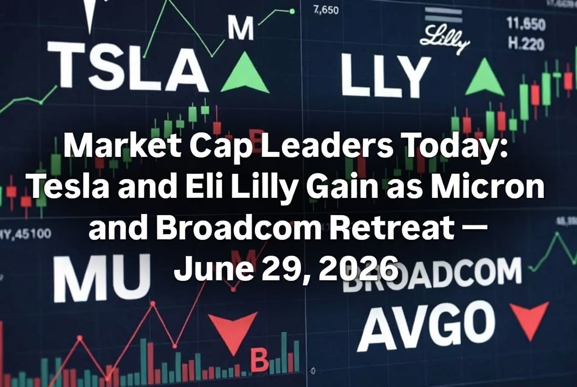 Market Cap Leaders Today: TSLA Leads Gains While MU Falls 6.7% — June 29, 2025