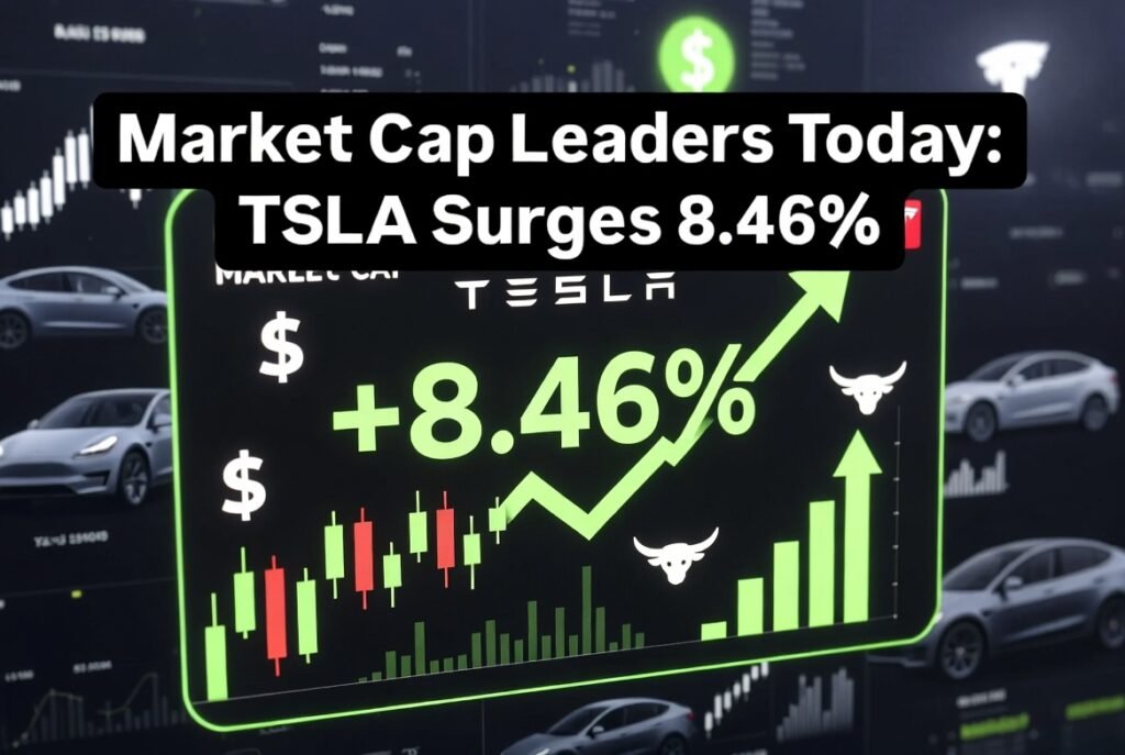 Market Cap Leaders Today: TSLA Surges 8.46%
