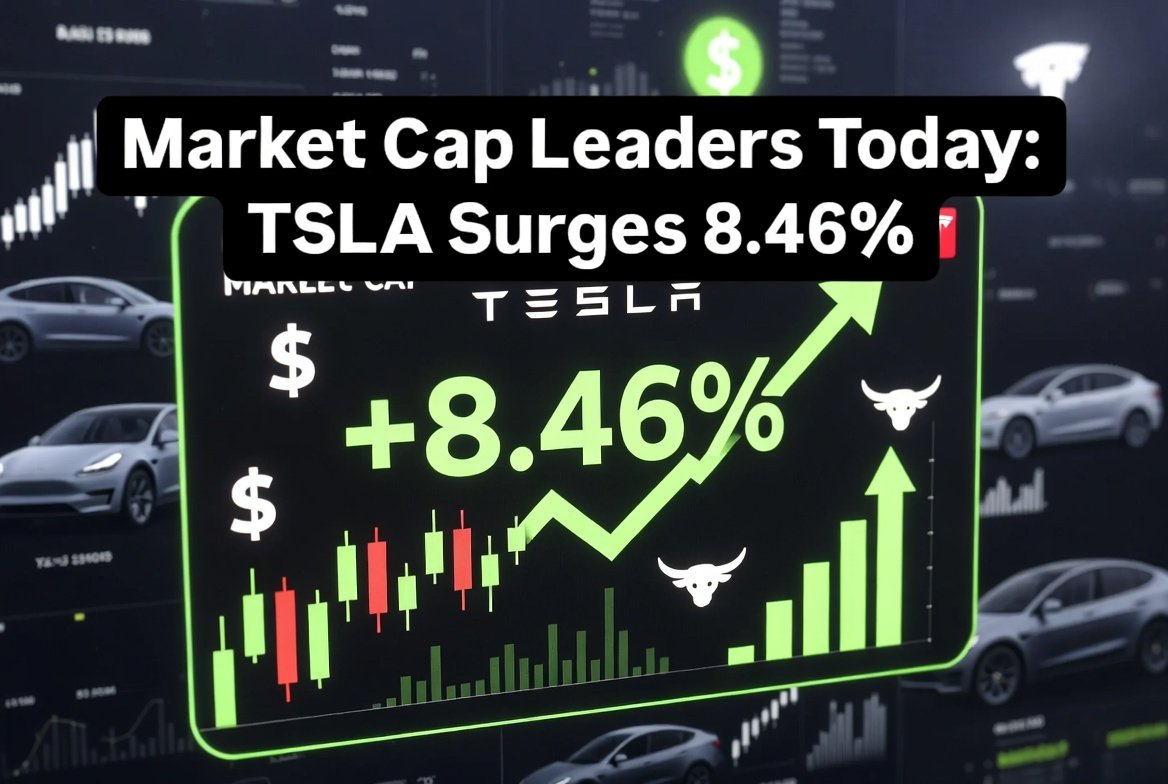 Market Cap Leaders Today: TSLA Surges 8.46%