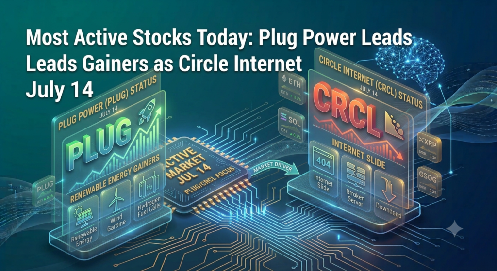 Most Active Stocks Today: Plug Power Leads Gainers as Circle Internet Slides